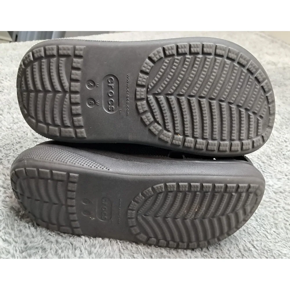 Crocs Womens Sz 6 Classic Bae Clogs Platform Iconic Comfort Black Shoes Mens 4 - Picture 8 of 10